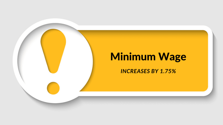 Minimum wage increases by 1.75%